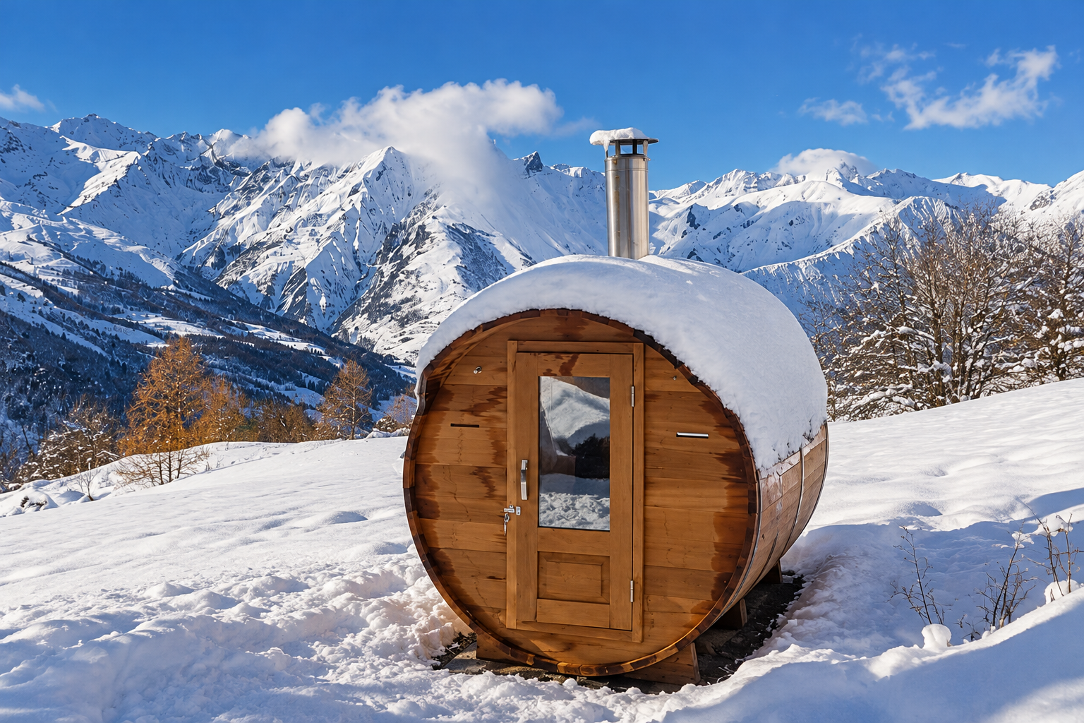 Sauna panoramique en extérieur